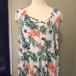 Palm print babydoll top